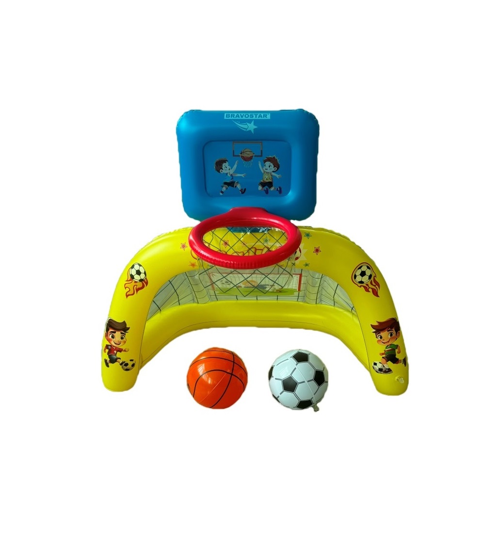 2 in 1 Basketball & Soccer Goal Play Game Set